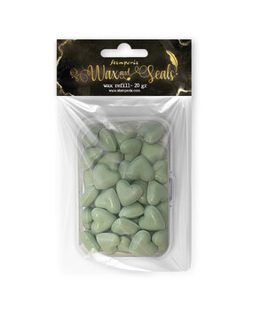 Stamperia Heart Shape Pastel Mint Wax And Seals (Wax Refill 20gr) (WAXC14)