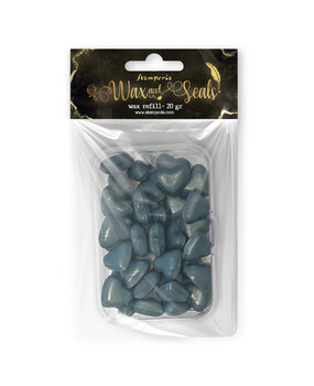 Stamperia Heart Shape Pearl Blue Wax And Seals (Wax Refill 20gr) (WAXC15)