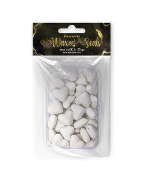 Stamperia Heart Shape Pearl White Wax And Seals (Wax Refill 20gr) (WAXC13)