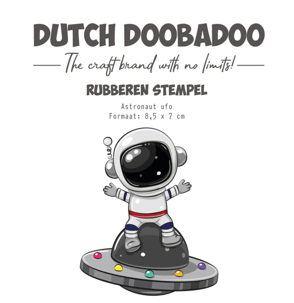 Dutch Doobadoo Outer Space Rubber Stamp A7 Astronaut Ufo (497.004.033) (OUTLET)