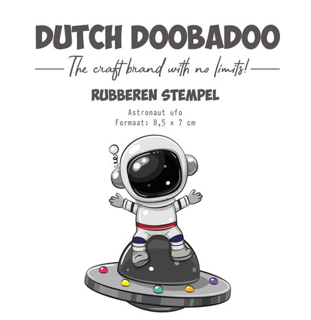 Dutch Doobadoo Outer Space Rubber Stamp A7 Astronaut Ufo (497.004.033) (OUTLET)