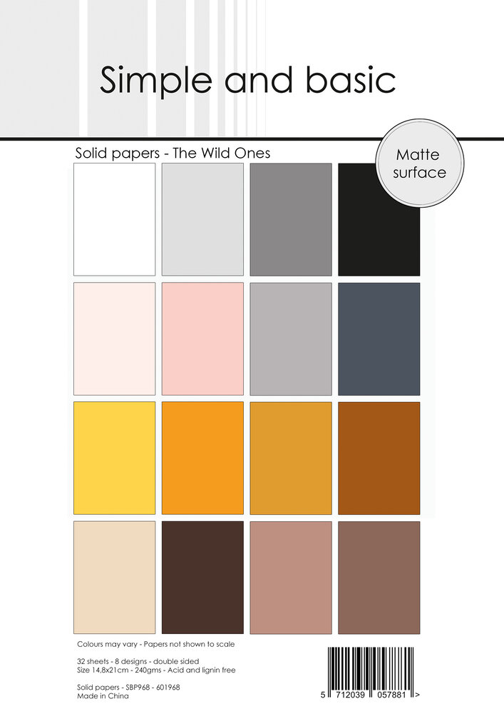 Simple and Basic The Wild Ones A5 Solid Papers (SBP968)