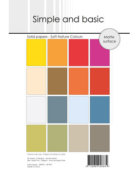 Simple and Basic Soft Nature Colours A5 Solid Papers (SBP967)