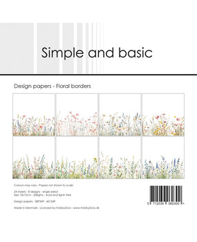 Simple and Basic Floral Borders 6x6 Inch Paper Pad (SBP549)