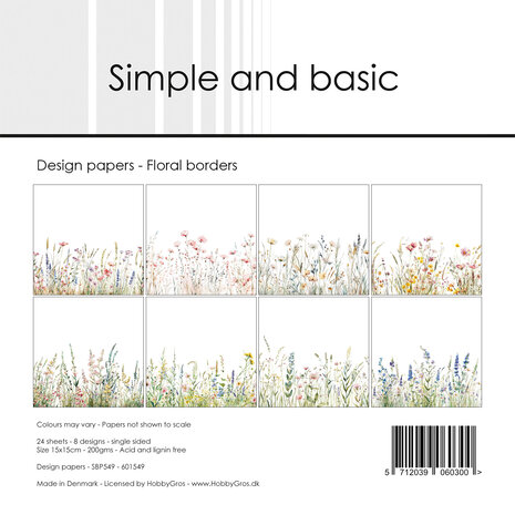 Simple and Basic Floral Borders 6x6 Inch Paper Pad (SBP549)