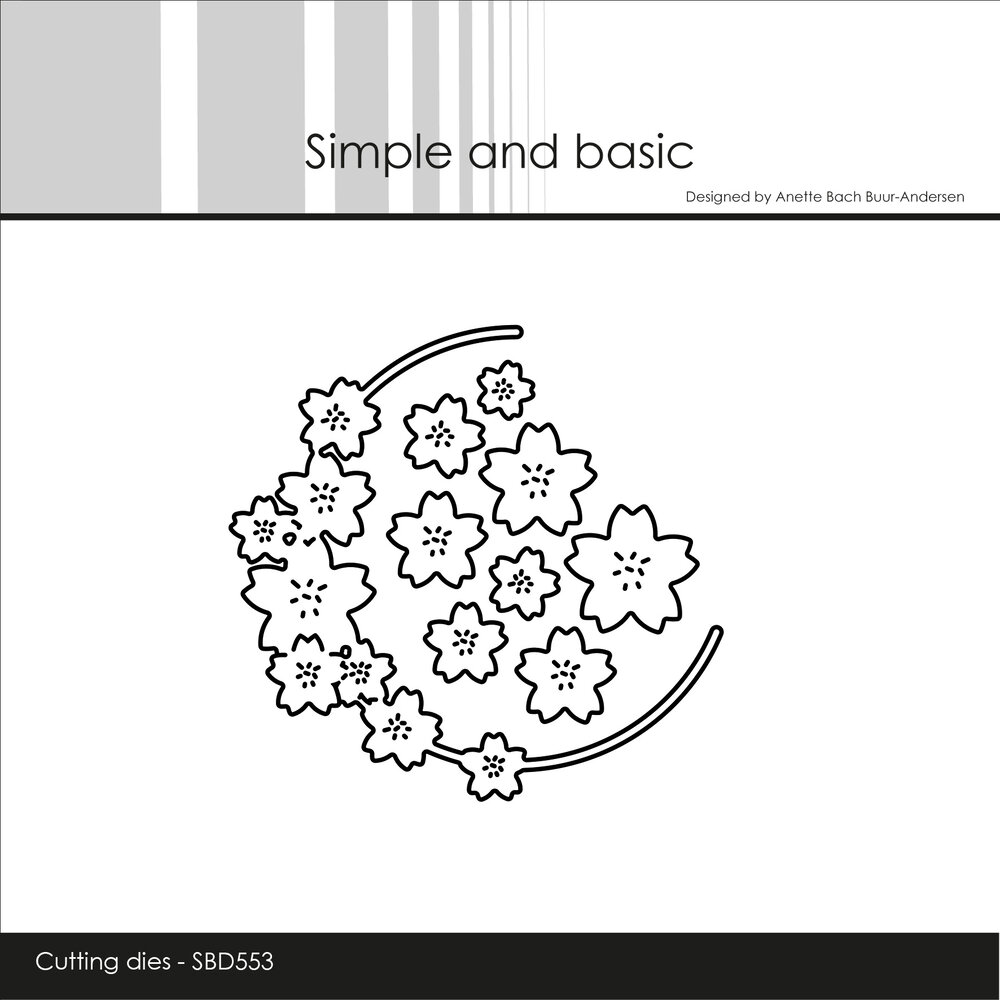 Simple and Basic Flower Wreath Halfcircle Dies (SBD553) Simple and Basic Flower Wreath Halfcircle Dies (SBD553)