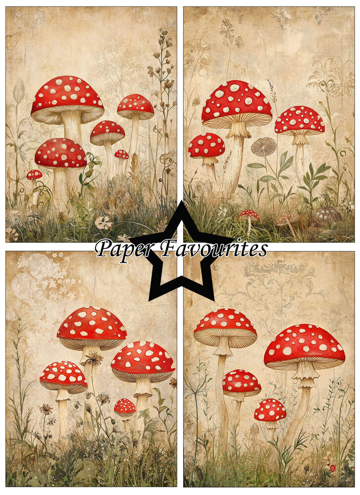 Paper Favourites Rustic Mushrooms A6 Paper Pad (PFA579)