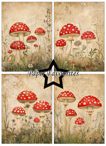 Paper Favourites Rustic Mushrooms A6 Paper Pad (PFA579)