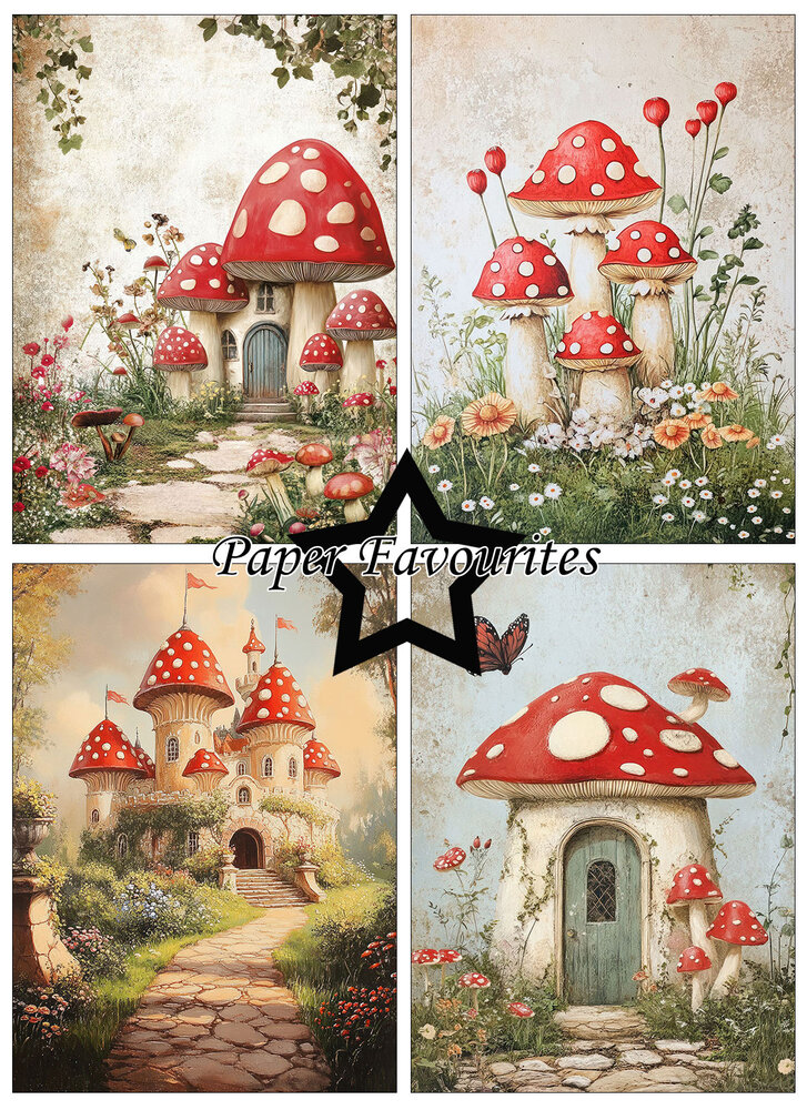 Paper Favourites Rustic Mushrooms A6 Paper Pad (PFA579)