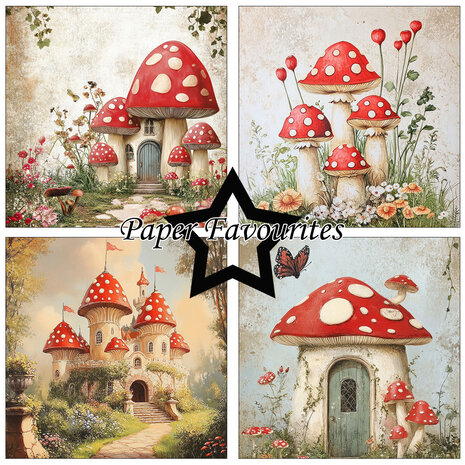 Paper Favourites Rustic Mushrooms 6x6 Inch Paper Pad (PF538)