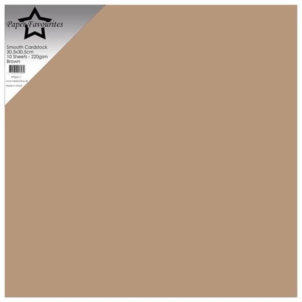 Paper Favourites Smooth Cardstock 12x12 Inch Brown 220gsm (10pcs) (PFSS511)