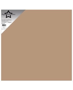 Paper Favourites Brown 12x12 Inch Smooth Cardstock 220gsm (10pcs) (PFSS511)