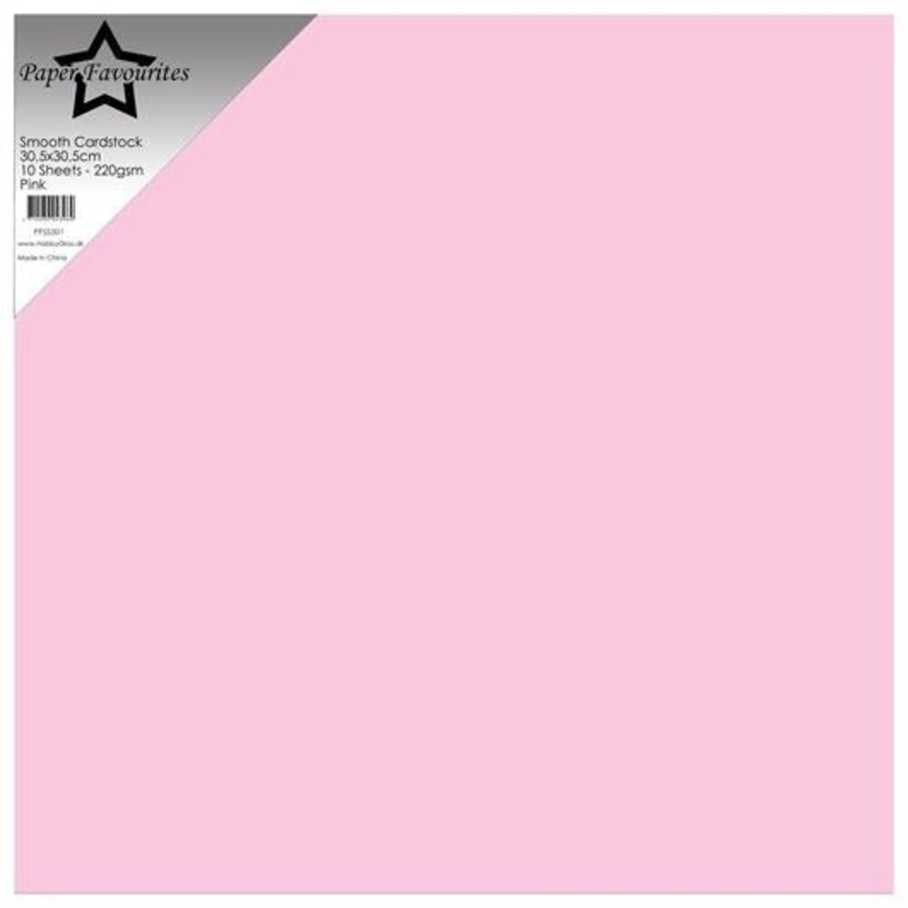 Paper Favourites Smooth Cardstock 12x12 Inch Pink 220gsm (10pcs) (PFSS501)