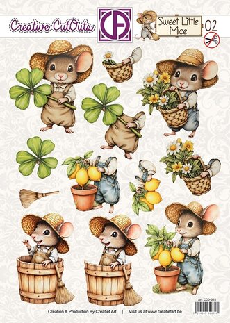 Creatief Art Sweet Little Mice 02 Creative CutOuts (CCO-018) Creatief Art Sweet Little Mice 02 Creative CutOuts (CCO-018)