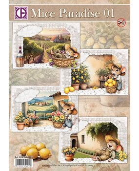 Creatief Art Mice Paradise 01 Card Kit (RE2530-0185)