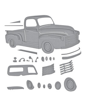 Spellbinders Classic Road Legends Etched Dies Timeless Truck (S4-1446)