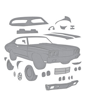 Spellbinders Classic Road Legends Etched Dies Muscle Car (S4-1443)
