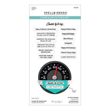 Spellbinders Classic Road Legends Clear Stamp & Die Set Cruisin' By Sentiments (SDS-204) Spellbinders Classic Road Legends Clear Stamp & Die Set Cruisin' By Sentiments (SDS-204)