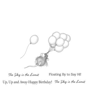 Spellbinders House-Mouse Rare Bloom Cling Rubber Stamps Up, Up and Away (RSC-055)