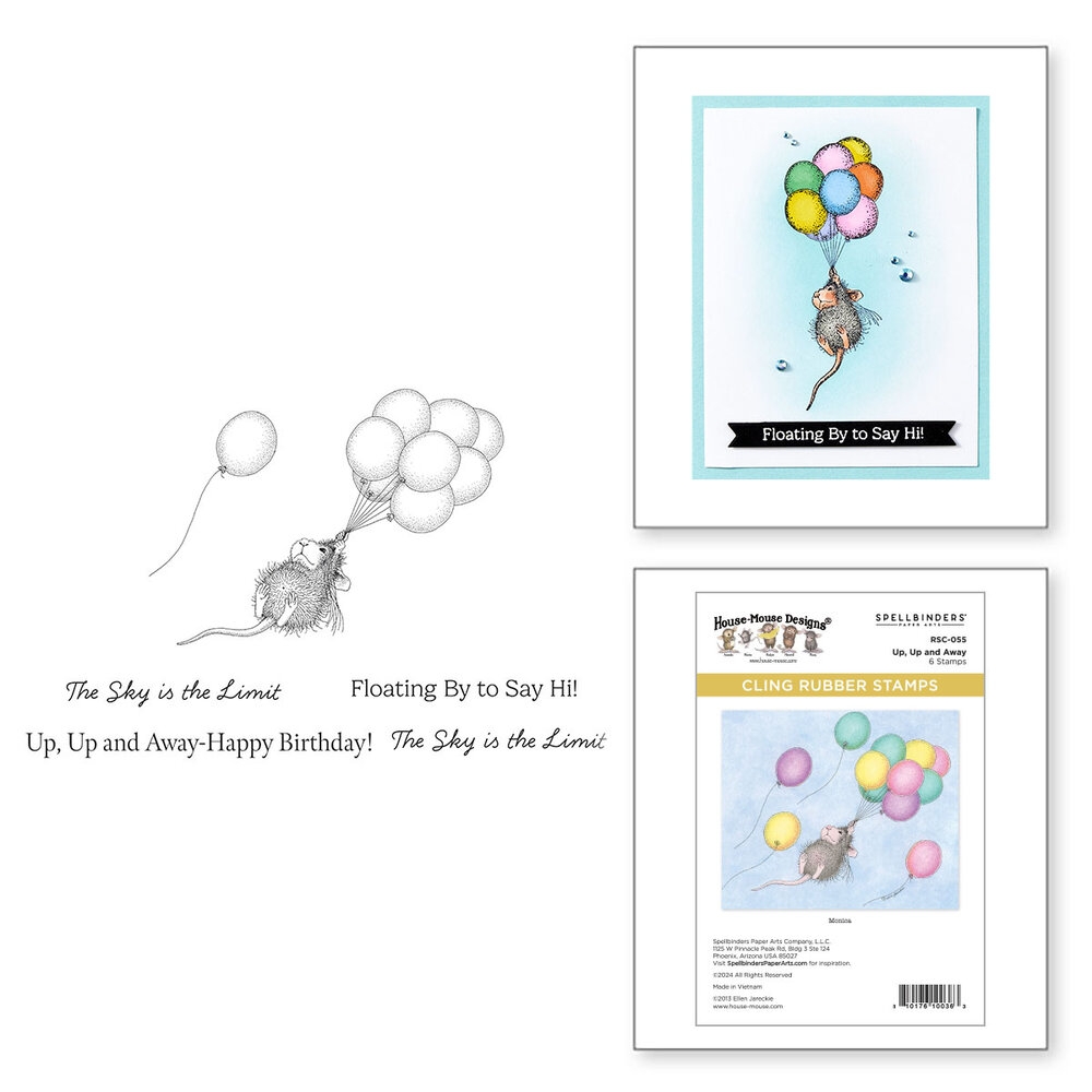 Spellbinders House-Mouse Rare Bloom Cling Rubber Stamps Up, Up and Away (RSC-055) Spellbinders House-Mouse Rare Bloom Cling Rubber Stamps Up, Up and Away (RSC-055)