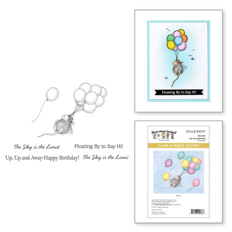 Spellbinders House-Mouse Rare Bloom Cling Rubber Stamps Up, Up and Away (RSC-055) Spellbinders House-Mouse Rare Bloom Cling Rubber Stamps Up, Up and Away (RSC-055)