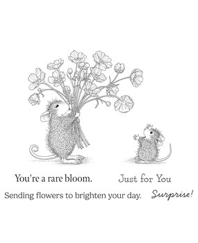 Spellbinders House-Mouse Rare Bloom Cling Rubber Stamps Rare Bloom (RSC-054)