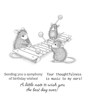 Spellbinders House-Mouse Rare Bloom Cling Rubber Stamps Music to My Ears (RSC-053)