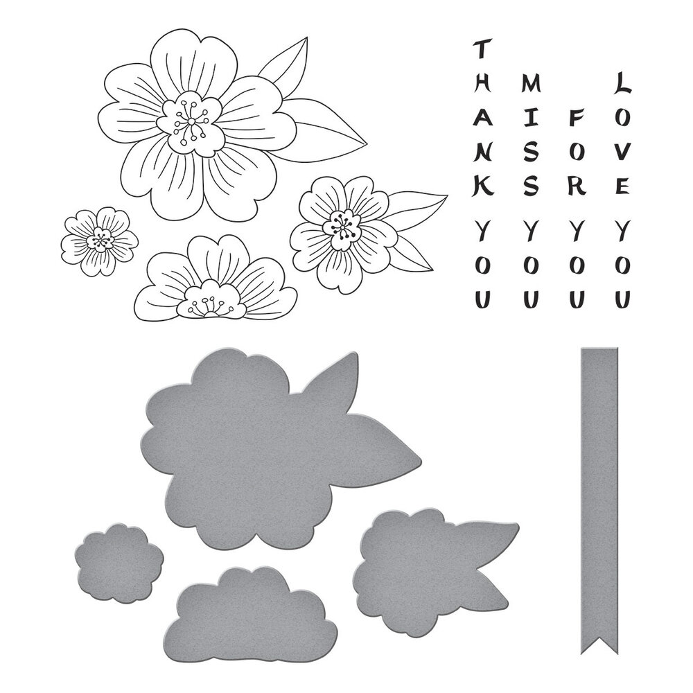 Spellbinders Spring in Kyoto BetterPress Plate & Die Set Blossoms & Sentiments (BP-292) Spellbinders Spring in Kyoto BetterPress Plate & Die Set Blossoms & Sentiments (BP-292)