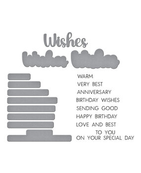 Spellbinders Wildflowers Clear Stamp & Die Set Very Best Wishes Sentiments (SDS-203)