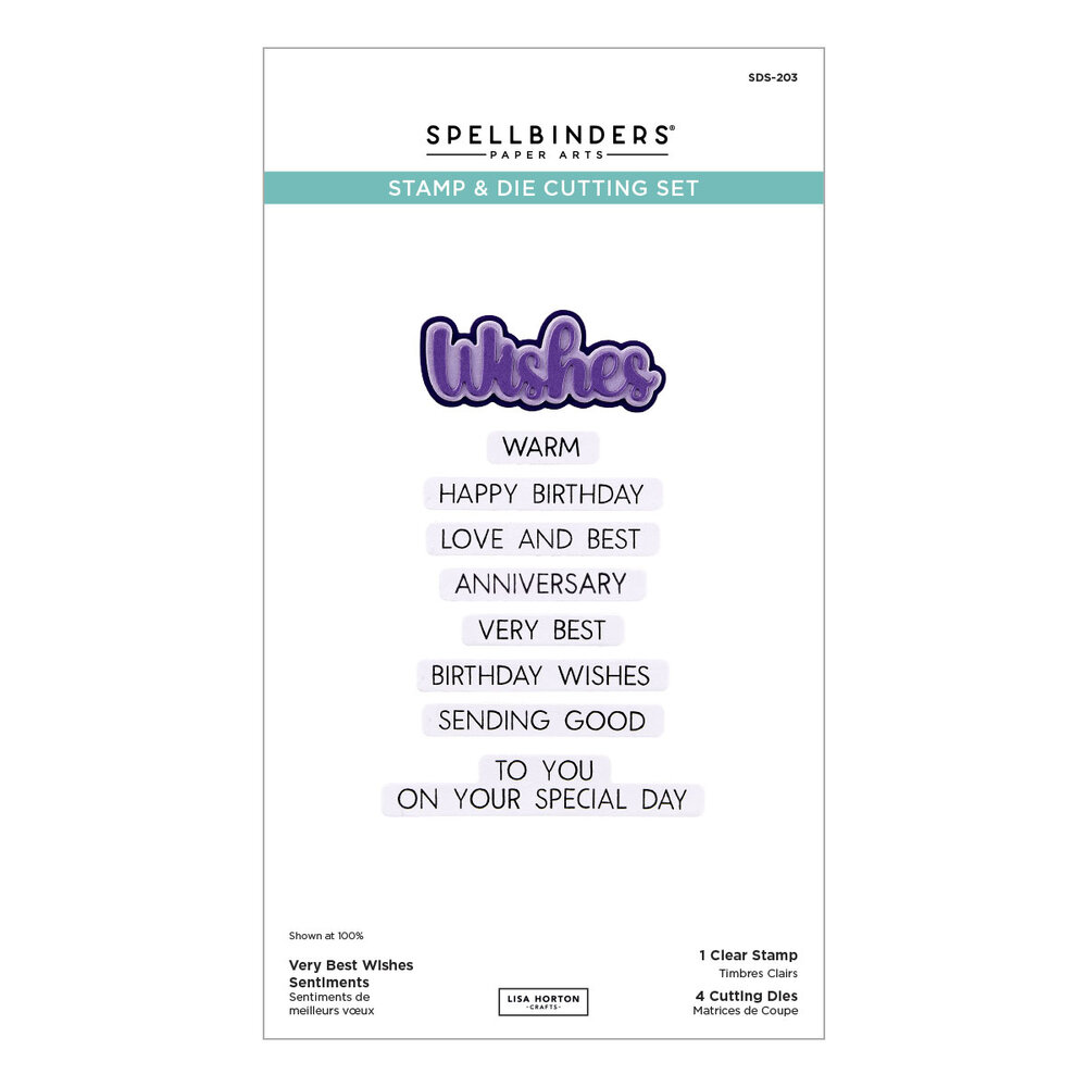 Spellbinders Wildflowers Clear Stamp & Die Set Very Best Wishes Sentiments (SDS-203) Spellbinders Wildflowers Clear Stamp & Die Set Very Best Wishes Sentiments (SDS-203)