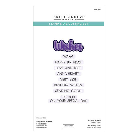 Spellbinders Wildflowers Clear Stamp & Die Set Very Best Wishes Sentiments (SDS-203) Spellbinders Wildflowers Clear Stamp & Die Set Very Best Wishes Sentiments (SDS-203)