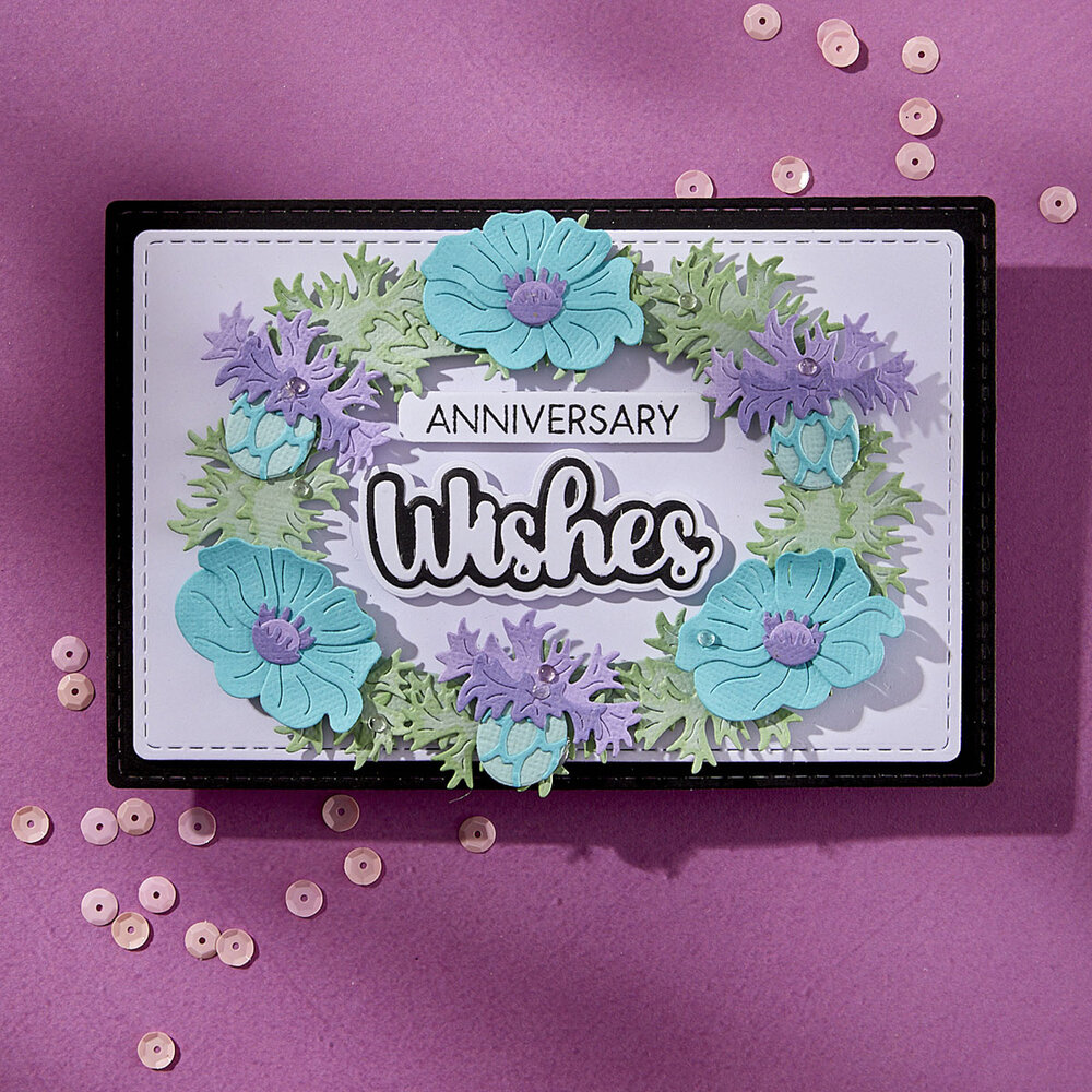 Spellbinders Wildflowers Clear Stamp & Die Set Very Best Wishes Sentiments (SDS-203) Spellbinders Wildflowers Clear Stamp & Die Set Very Best Wishes Sentiments (SDS-203)