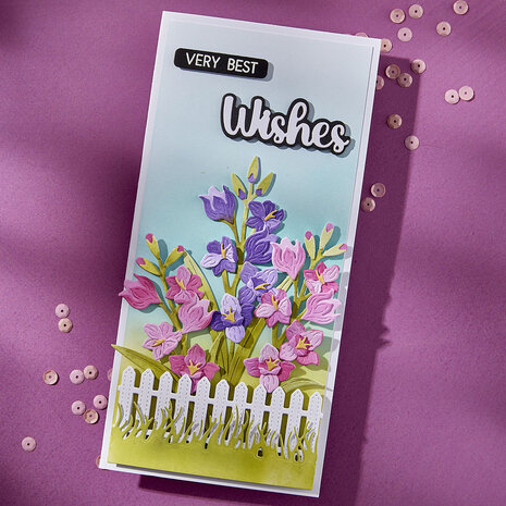 Spellbinders Wildflowers Clear Stamp & Die Set Very Best Wishes Sentiments (SDS-203) Spellbinders Wildflowers Clear Stamp & Die Set Very Best Wishes Sentiments (SDS-203)