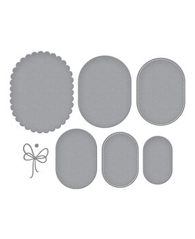 Spellbinders Wildflowers Etched Dies Scallop and Stitched Edge Ovals (S4-1431)