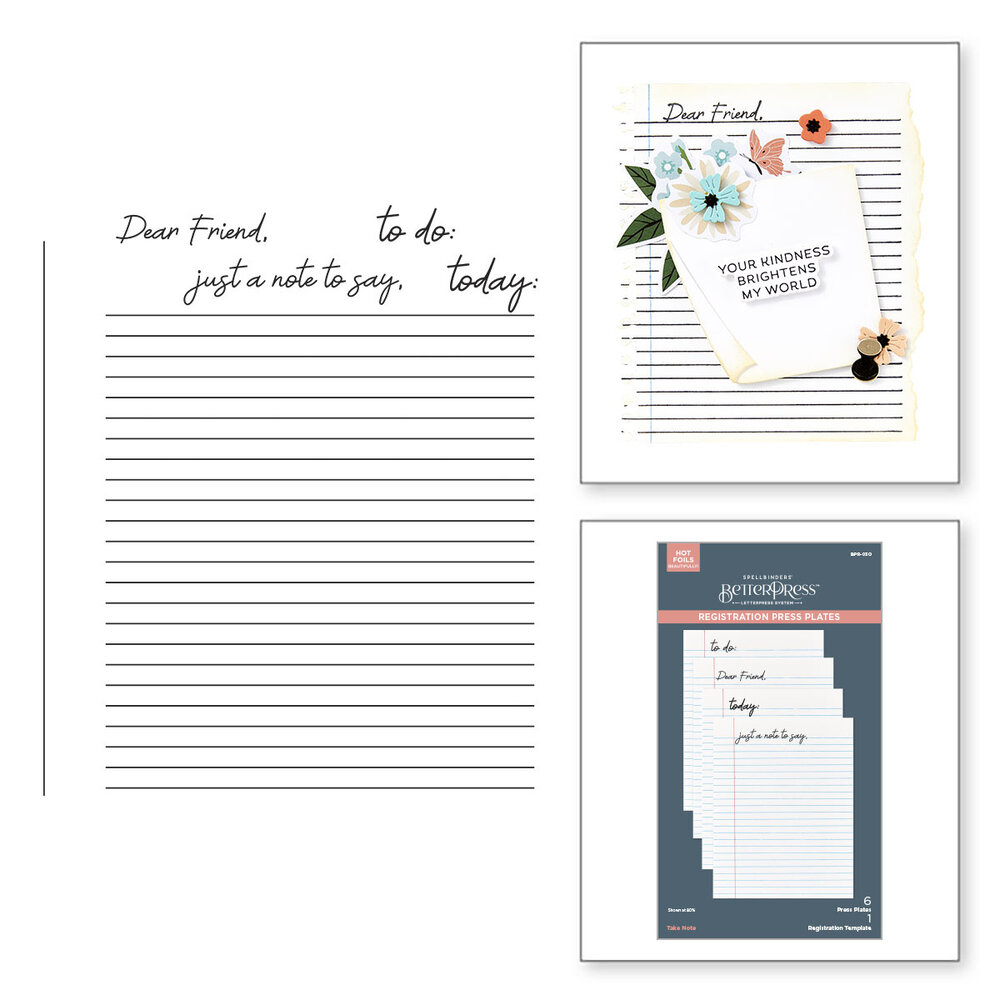 Spellbinders Take Note Press Plates Take Note Registration (BPR-030) Spellbinders Take Note Press Plates Take Note Registration (BPR-030)