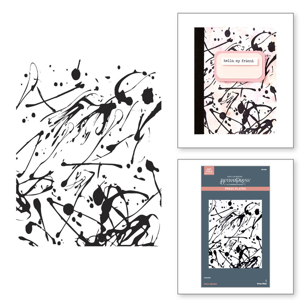 Spellbinders Take Note BetterPress Plate Memo Splatter (BP-302)
