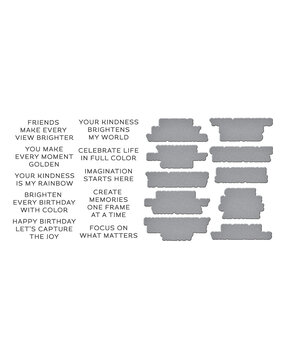 Spellbinders Take Note BetterPress Plate & Die Set Reel Color Sentiments (BP-296) Spellbinders Take Note BetterPress Plate & Die Set Reel Color Sentiments (BP-296)