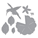 Spellbinders Summer Solstice Garden Etched Dies Petunia and Hummingbird (S4-1434)