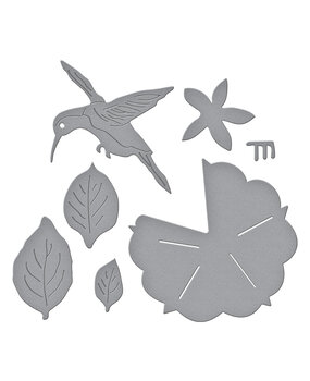 Spellbinders Summer Solstice Garden Etched Dies Petunia and Hummingbird (S4-1434)