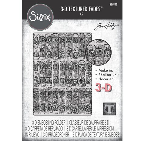 Sizzix 3D Texture Fades by Tim Holtz A5 Typewriter Large (666885)