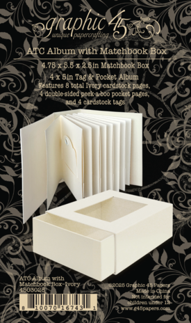 Graphic 45 ATC Album with Matchbook Box Ivory (4503028) Graphic 45 ATC Album with Matchbook Box Ivory (4503028)