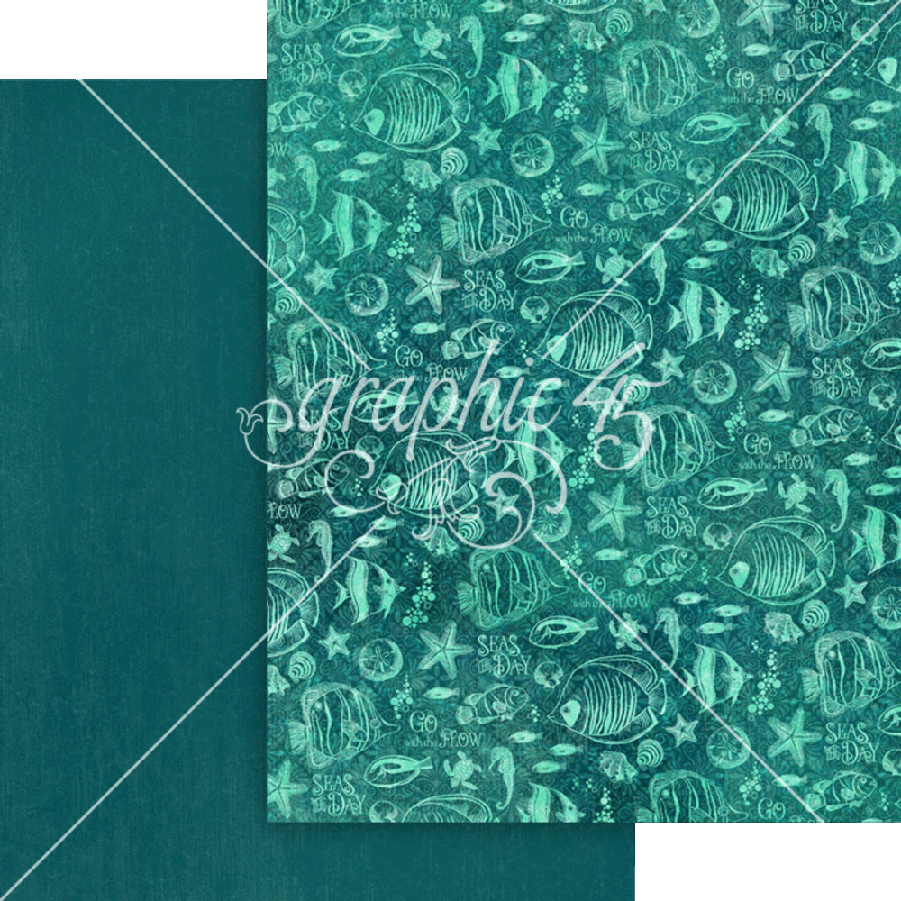 Graphic 45 Seas the Day 8,5x11 Inch Patterns & Solids Pack (4503023)