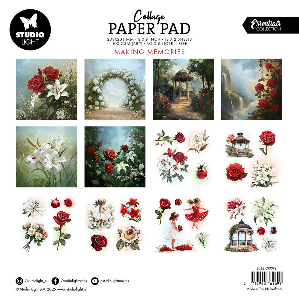 Studio Light Making Memories 8x8 Inch Collage Paper Pad (SL-ES-CPP378) Studio Light Making Memories 8x8 Inch Collage Paper Pad (SL-ES-CPP378)