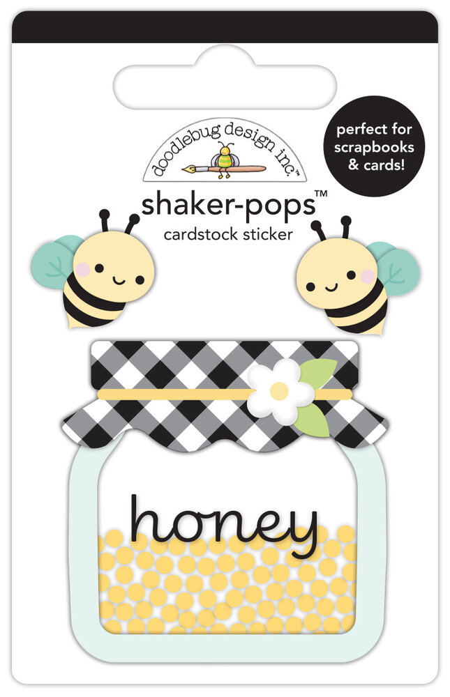 Doodlebug Design Bee Happy Honey Bees Shaker-Pops (8832) Doodlebug Design Bee Happy Honey Bees Shaker-Pops (8832)