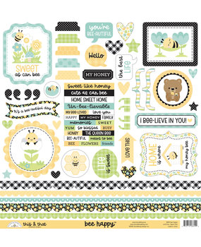 Doodlebug Design Bee Happy This & That Stickers (8845) Doodlebug Design Bee Happy This & That Stickers (8845)