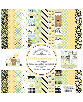 Doodlebug Design Bee Happy 12x12 Inch Paper Pack (8853) Doodlebug Design Bee Happy 12x12 Inch Paper Pack (8853)