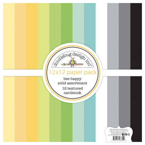 Doodlebug Design Bee Happy 12x12 Inch Textured Cardstock Assortment Pack (8855) Doodlebug Design Bee Happy 12x12 Inch Textured Cardstock Assortment Pack (8855)