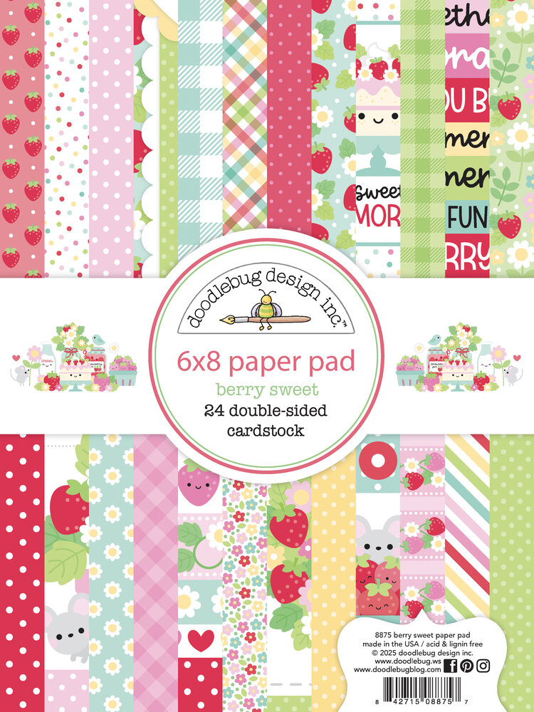 Doodlebug Design Berry Sweet 6x8 Inch Paper Pad (8875) Doodlebug Design Berry Sweet 6x8 Inch Paper Pad (8875)