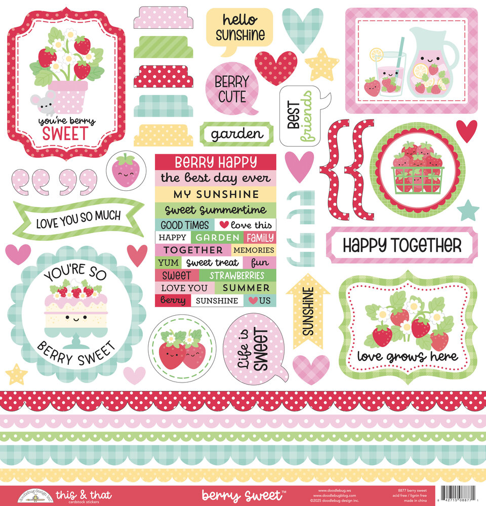Doodlebug Design Berry Sweet This & That Stickers (8877) Doodlebug Design Berry Sweet This & That Stickers (8877)
