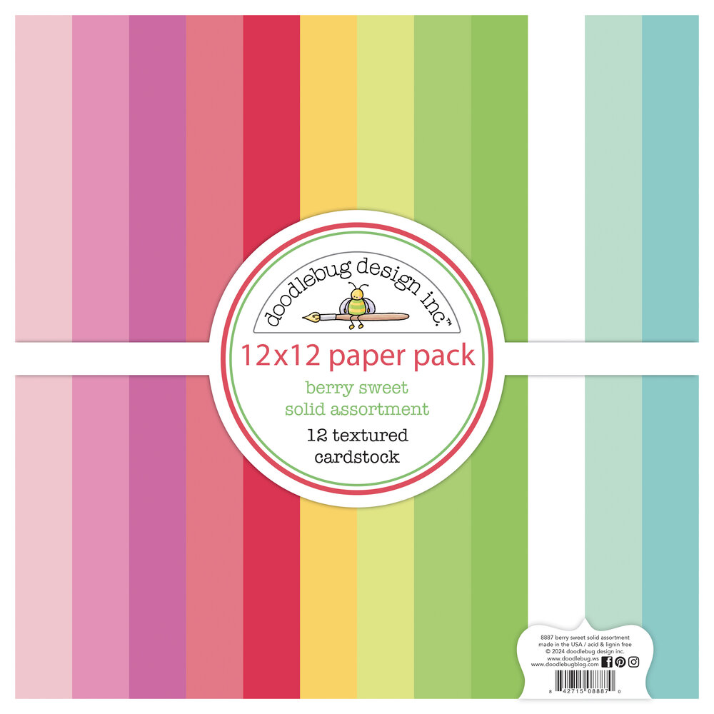 Doodlebug Design Berry Sweet 12x12 Inch Textured Cardstock Assortment Pack (8887) Doodlebug Design Berry Sweet 12x12 Inch Textured Cardstock Assortment Pack (8887)